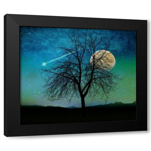 Opalescent Sky Black Modern Wood Framed Art Print by Lavoie, Tina