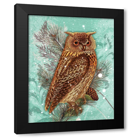 Snowy Owl Black Modern Wood Framed Art Print by Lavoie, Tina
