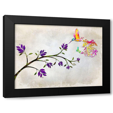 Hummingbird of Paradise Black Modern Wood Framed Art Print by Lavoie, Tina
