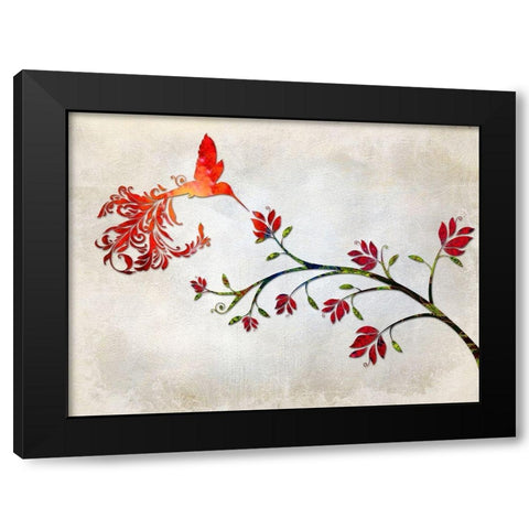 Hummingbird of Paradise Sunset Black Modern Wood Framed Art Print with Double Matting by Lavoie, Tina