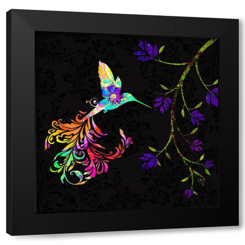 Psychedelic Twilight Black Modern Wood Framed Art Print by Lavoie, Tina