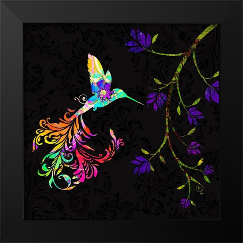 Psychedelic Twilight Black Modern Wood Framed Art Print by Lavoie, Tina