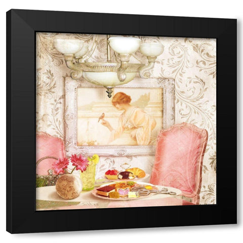 Hotel Regina Paris Tea Room Black Modern Wood Framed Art Print by Lavoie, Tina