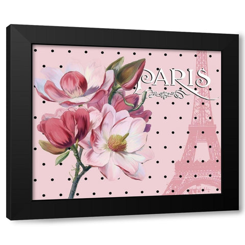 Paris Magnolias I Black Modern Wood Framed Art Print with Double Matting by Lavoie, Tina