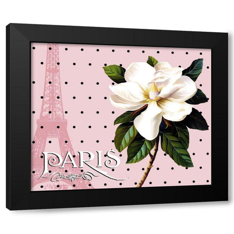 Paris Magnolias II Black Modern Wood Framed Art Print with Double Matting by Lavoie, Tina