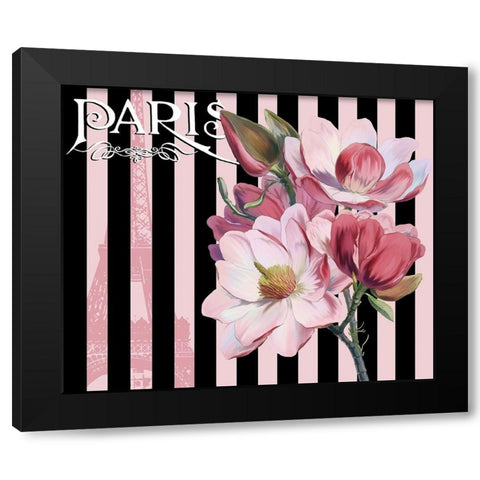 Paris Magnolias III Black Modern Wood Framed Art Print with Double Matting by Lavoie, Tina