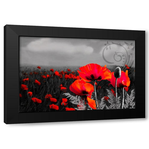 Rainy Day Symphony Black Modern Wood Framed Art Print with Double Matting by Lavoie, Tina