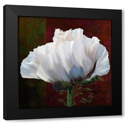 Coquelicot En Rouge Black Modern Wood Framed Art Print with Double Matting by Lavoie, Tina