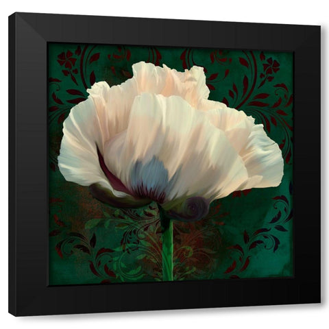 Poppy In Verdigris And Rust II Black Modern Wood Framed Art Print with Double Matting by Lavoie, Tina