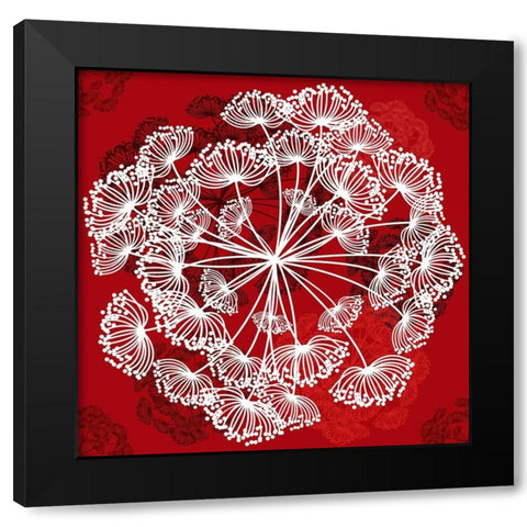 Queen Ann Pattern Black Modern Wood Framed Art Print by Lavoie, Tina