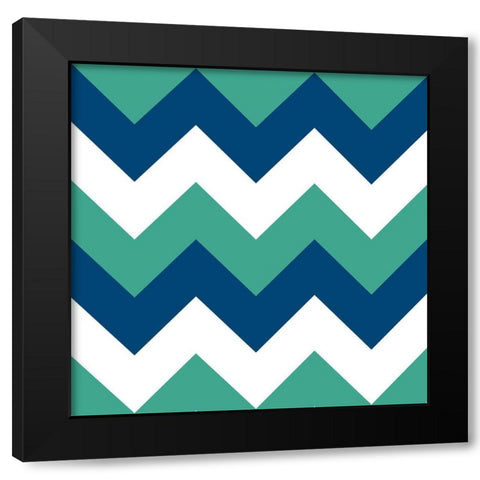 Emerald Monaco Blue Black Modern Wood Framed Art Print with Double Matting by Lavoie, Tina