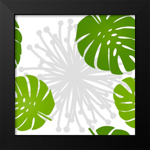 Rain Forest Pattern III Leaves Black Modern Wood Framed Art Print by Lavoie, Tina