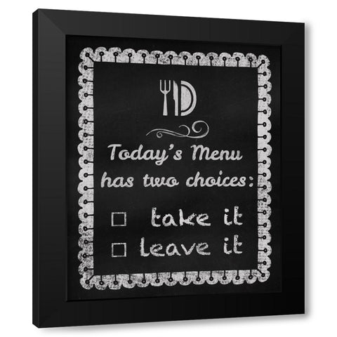 Todayâ€™s Menu Black Modern Wood Framed Art Print by Lavoie, Tina