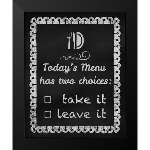 Todayâ€™s Menu Black Modern Wood Framed Art Print by Lavoie, Tina