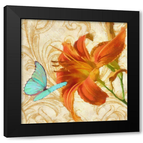 Satsuma Day Lily I Black Modern Wood Framed Art Print with Double Matting by Lavoie, Tina
