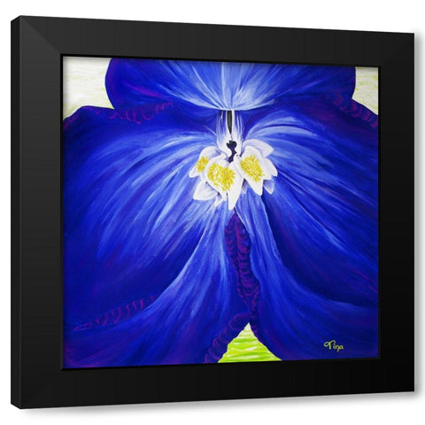 Delphinium Black Modern Wood Framed Art Print by Lavoie, Tina