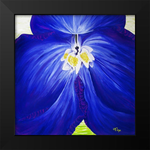 Delphinium Black Modern Wood Framed Art Print by Lavoie, Tina