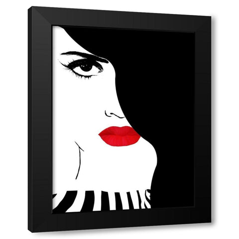 Francesca Black Modern Wood Framed Art Print with Double Matting by Lavoie, Tina