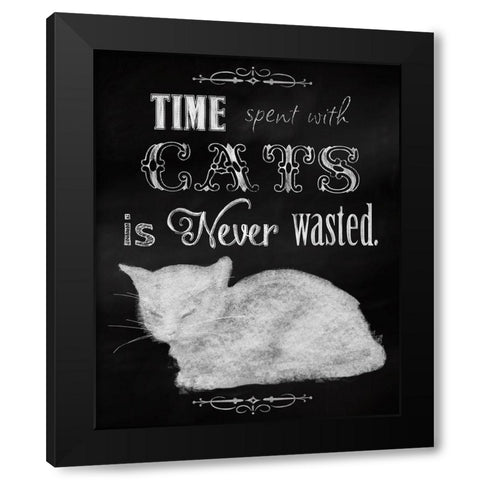 Time Spent With Cats Black Modern Wood Framed Art Print by Lavoie, Tina
