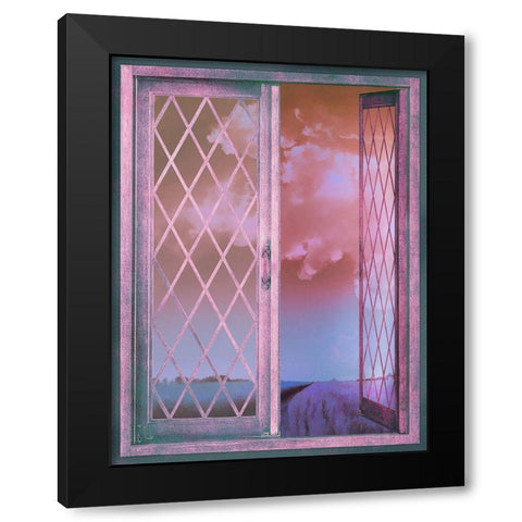Lavender Cottage Black Modern Wood Framed Art Print with Double Matting by Lavoie, Tina