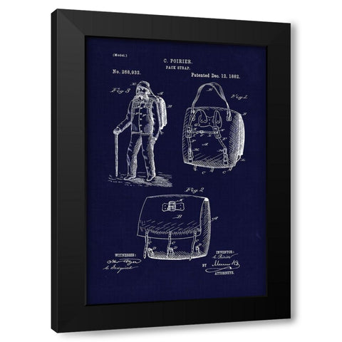 1882 Back Pack Black Modern Wood Framed Art Print with Double Matting by Lavoie, Tina