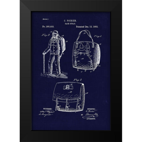 1882 Back Pack Black Modern Wood Framed Art Print by Lavoie, Tina