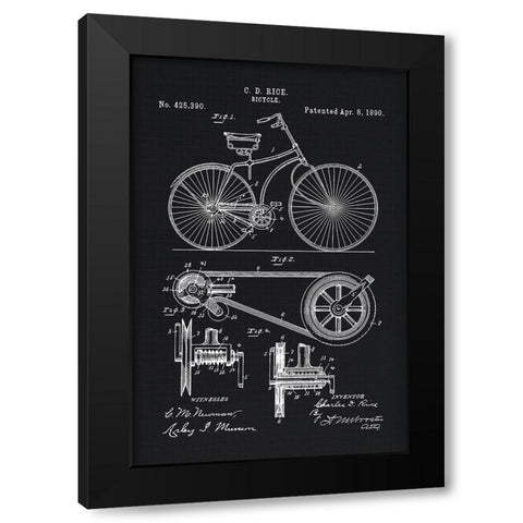 1890 Bicycle Black Modern Wood Framed Art Print with Double Matting by Lavoie, Tina