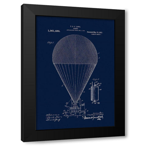 1913 Airship Black Modern Wood Framed Art Print by Lavoie, Tina