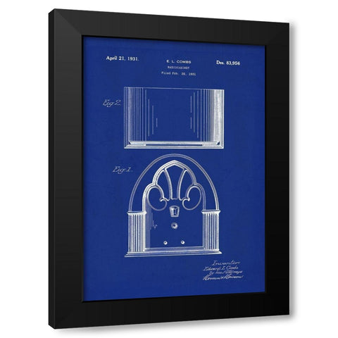 Radio Cabinet Black Modern Wood Framed Art Print by Lavoie, Tina