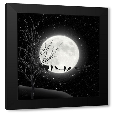 Moon Bath I Black Modern Wood Framed Art Print with Double Matting by Lavoie, Tina