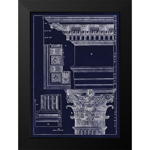 Andrea Palladio Corinthian Capital 1557 Black Modern Wood Framed Art Print by Lavoie, Tina
