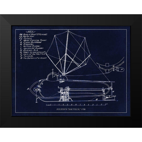 The Nautilus 1798 Black Modern Wood Framed Art Print by Lavoie, Tina