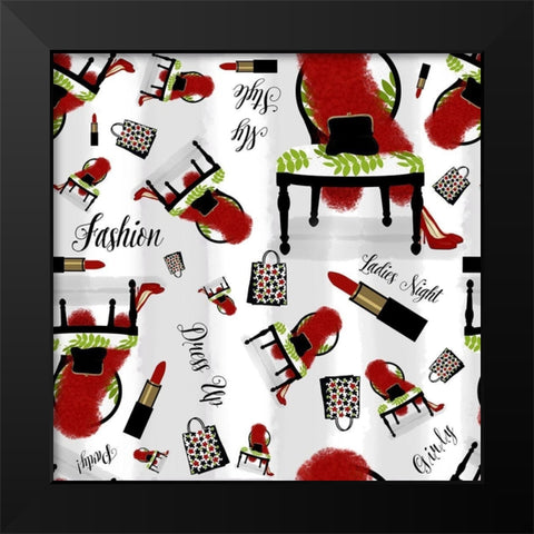 Evening Out Pattern Black Modern Wood Framed Art Print by Lavoie, Tina