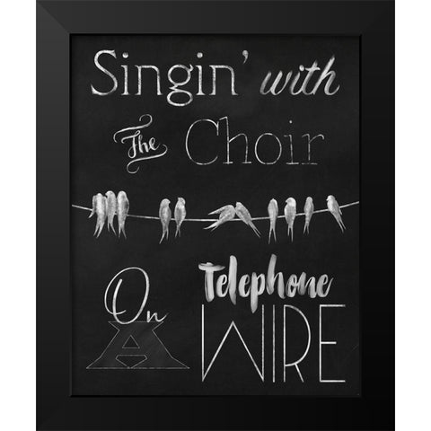 Singing Birdies Black Modern Wood Framed Art Print by Lavoie, Tina