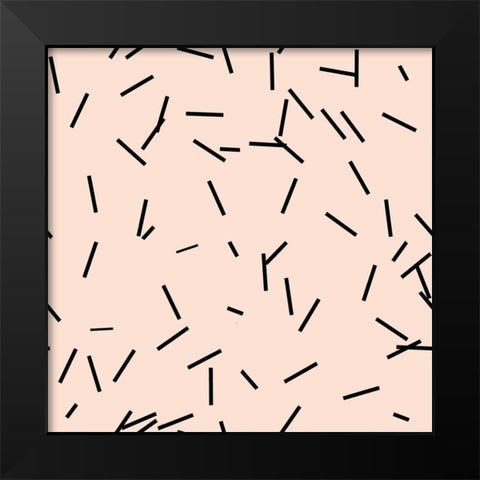 Angel Pink Black Matchstick Confetti Black Modern Wood Framed Art Print by Lavoie, Tina