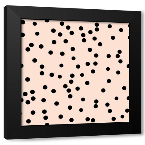 Angel Pink Black Round Confetti Black Modern Wood Framed Art Print by Lavoie, Tina