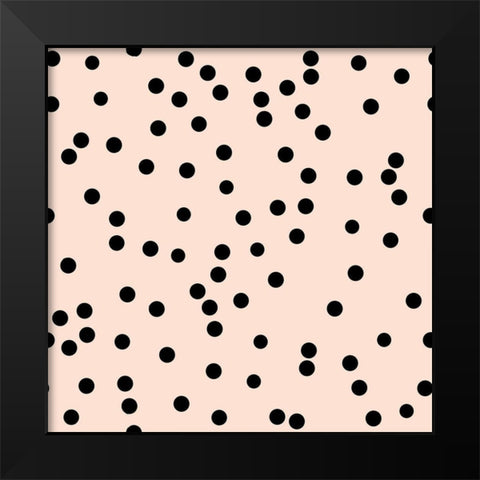 Angel Pink Black Round Confetti Black Modern Wood Framed Art Print by Lavoie, Tina