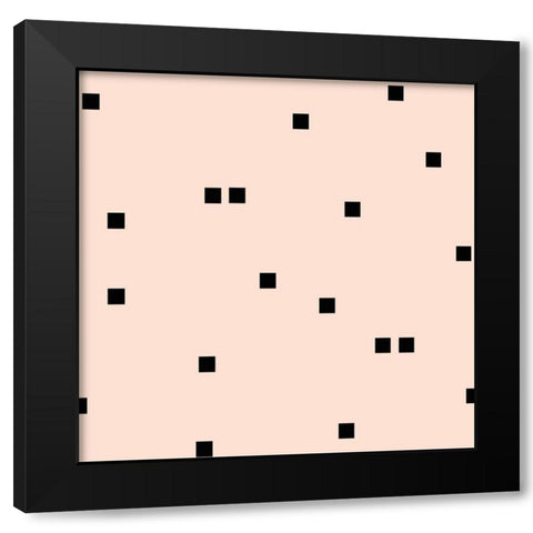 Angel Pink Black Squares Confetti Black Modern Wood Framed Art Print by Lavoie, Tina