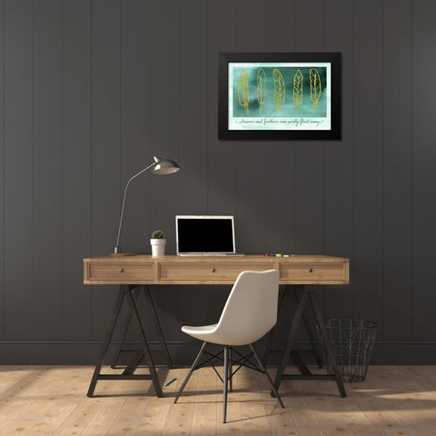Gathering Feathers Two Black Modern Wood Framed Art Print by Lavoie, Tina
