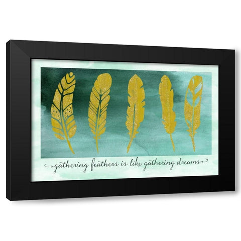 Gathering Feathers Black Modern Wood Framed Art Print with Double Matting by Lavoie, Tina