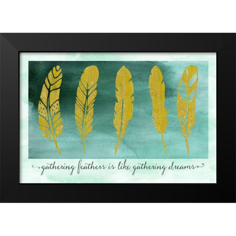 Gathering Feathers Black Modern Wood Framed Art Print by Lavoie, Tina