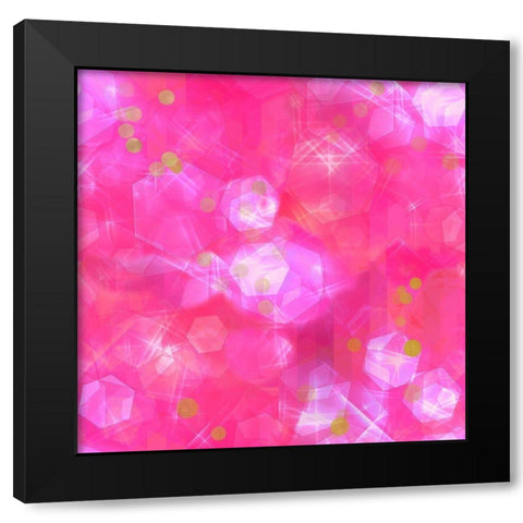 Glitter Love Pink Pattern Black Modern Wood Framed Art Print with Double Matting by Lavoie, Tina
