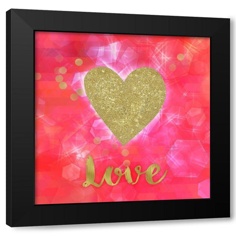 Glitter Love Black Modern Wood Framed Art Print by Lavoie, Tina