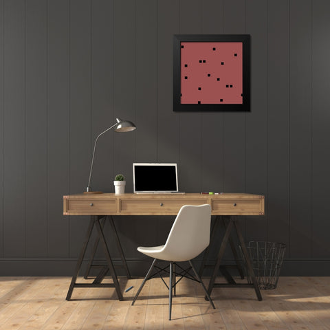 Marsala Black Squares Confetti Black Modern Wood Framed Art Print by Lavoie, Tina