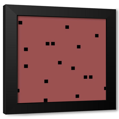 Marsala Black Squares Confetti Black Modern Wood Framed Art Print with Double Matting by Lavoie, Tina