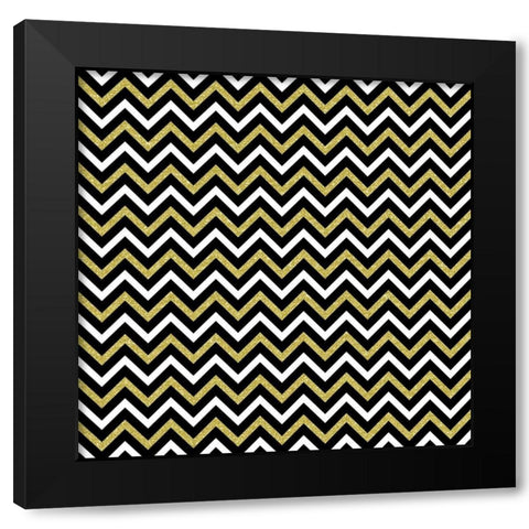 Small Bling Chevron Black Modern Wood Framed Art Print with Double Matting by Lavoie, Tina
