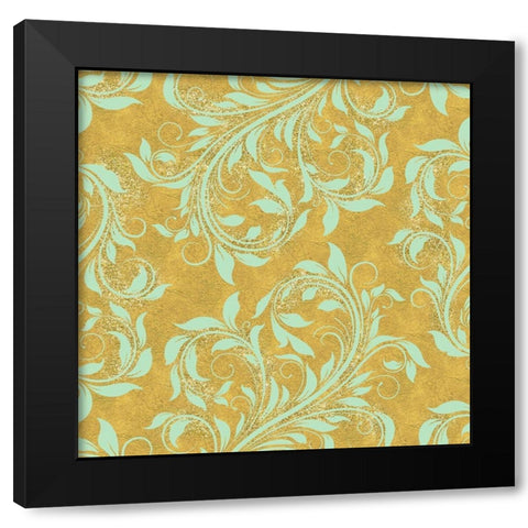 Golden Luna Angel Damask Black Modern Wood Framed Art Print by Lavoie, Tina