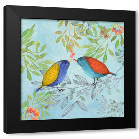 Morning Kiss Black Modern Wood Framed Art Print with Double Matting by Lavoie, Tina