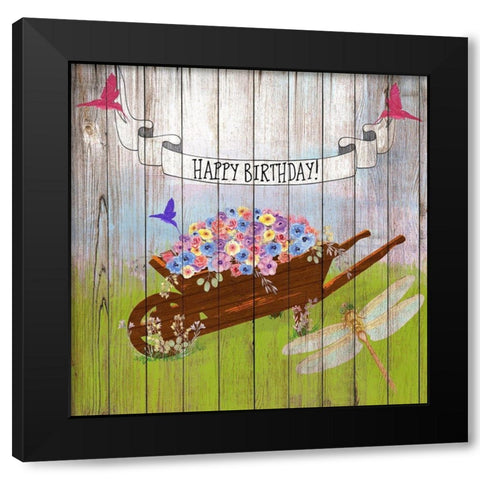 Country Birthday Wishes Black Modern Wood Framed Art Print by Lavoie, Tina