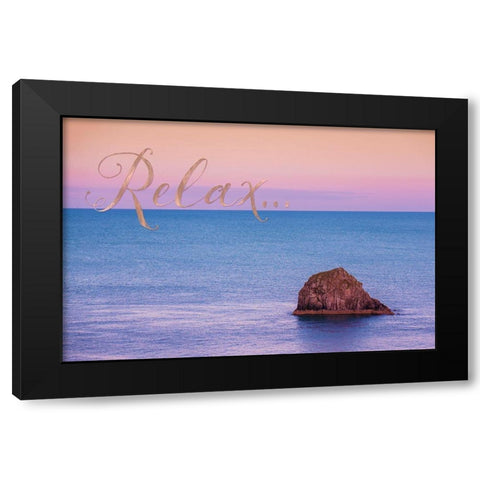 Relax Black Modern Wood Framed Art Print by Lavoie, Tina